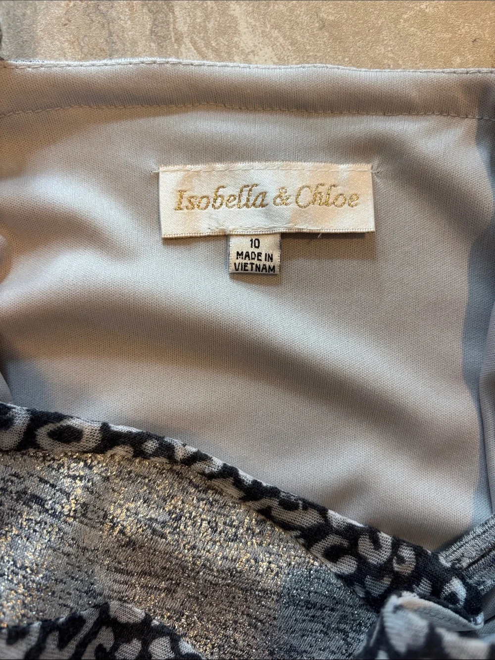 Isobella & Chloe Gray Leopard-Accent Cold-Shoulder Kids Dress
